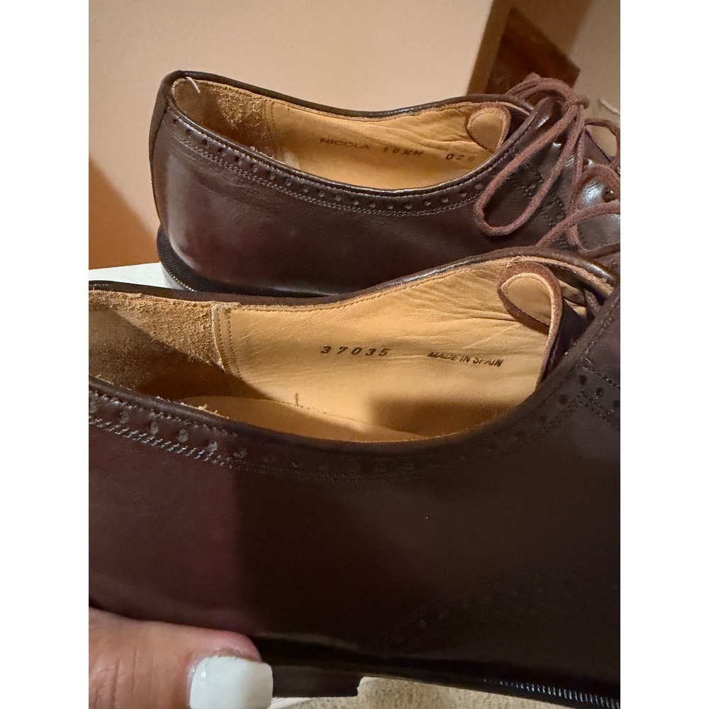 Mezlan Nicola Cap Toe‎ Oxford Brown Leather Dress Shoes Men's 10.5 Made Spain - Picture 3 of 12